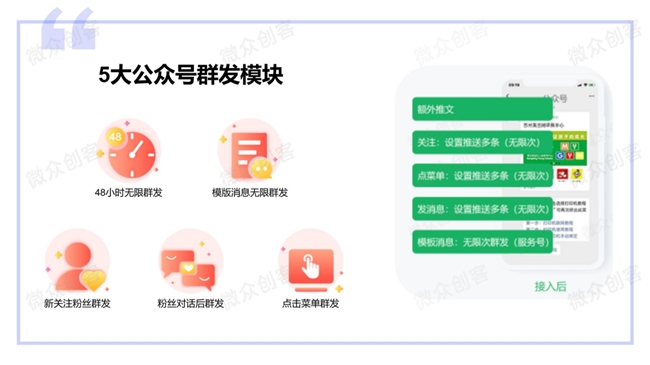 助力公众号实现无限推送与精准触达九游会网址是多少微众创客群发宝(图4)